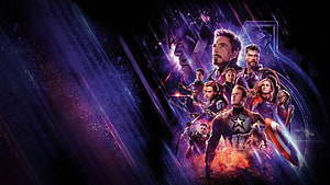 Avengers Endgame Team Poster with Captain America Iron Man and Thor in Cosmic Purple Setting, Avengers End Game Banner, Movies, Backgrounds, and, gaming banner HD wallpaper