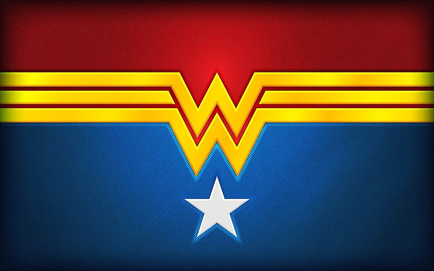 Wonder Woman Emblem with Star on Red and Blue Textured Background HD wallpaper