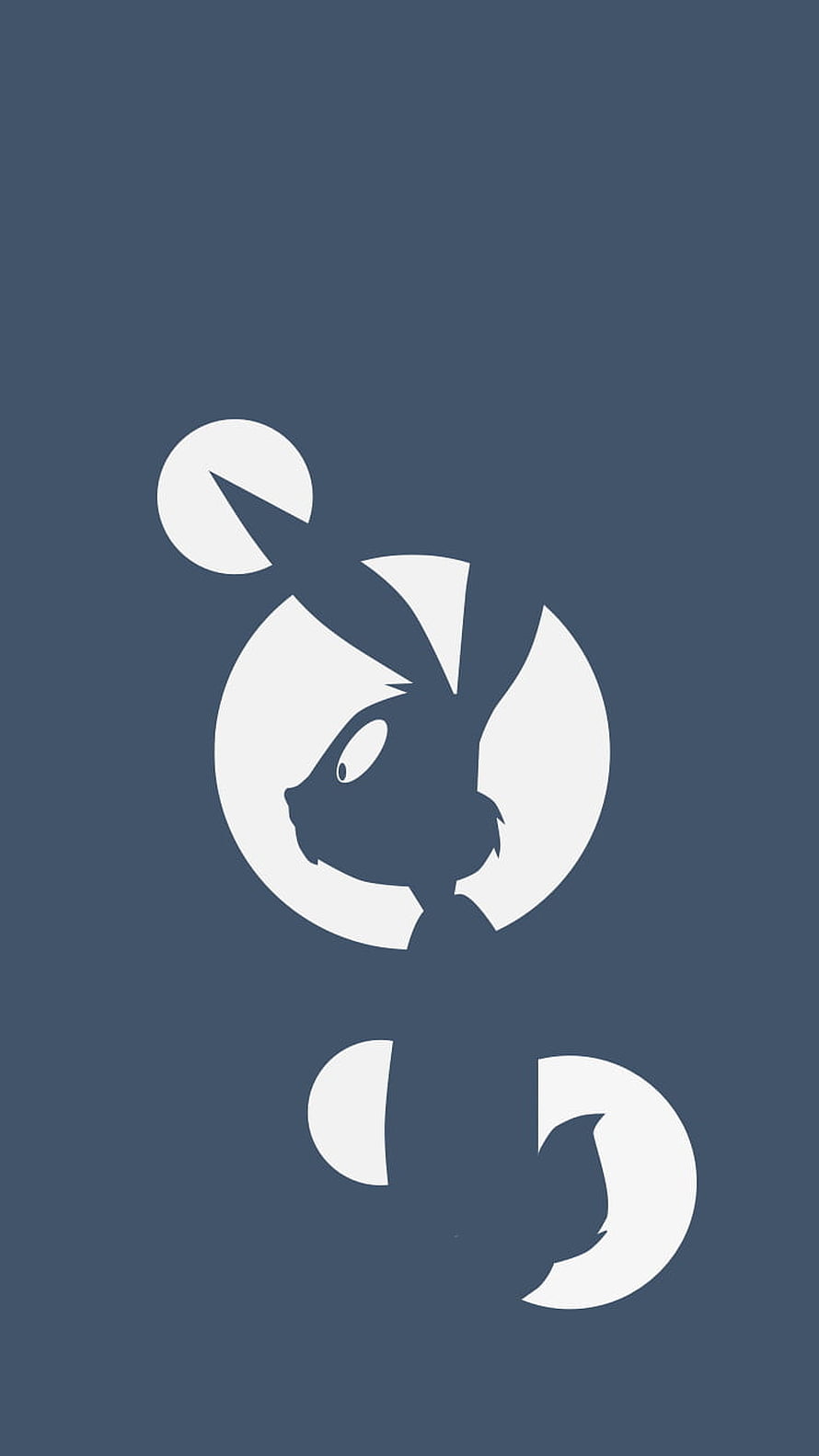 Minimalist White Cat Silhouette on Slate Blue Background HD phone wallpaper