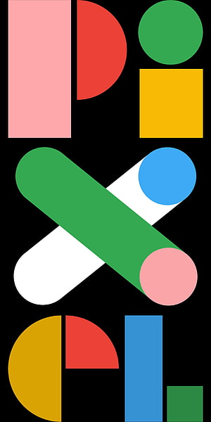 Google Pixel Abstract Geometric Shapes on Black Background HD phone wallpaper