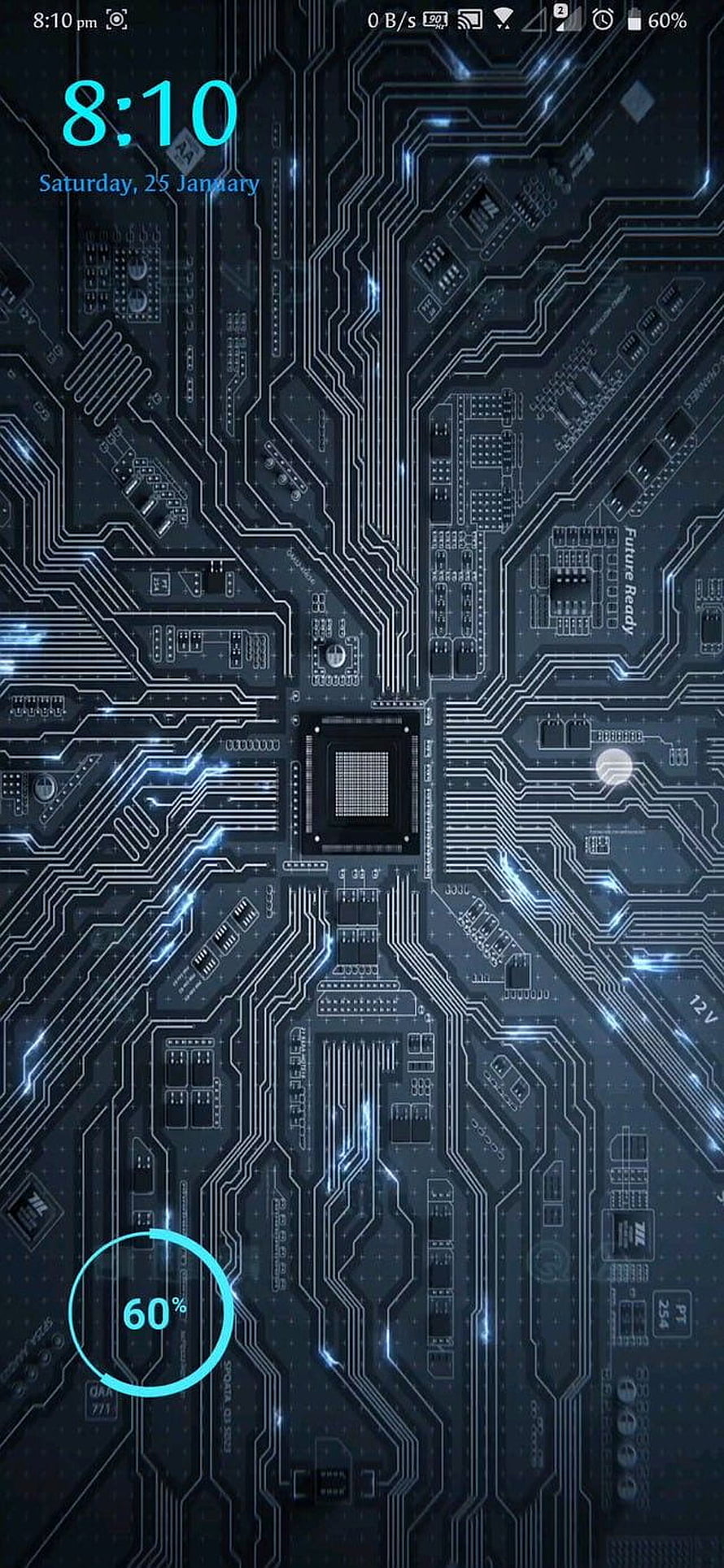Glowing Circuit Board Technology Wallpaper with Central Processor Chip HD phone wallpaper