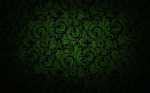 Dark Green Damask Floral Pattern with Intricate Swirls and Ornamental Motifs HD wallpaper