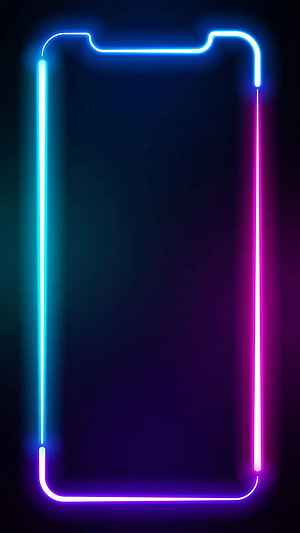 Neon Gradient Phone Frame with Cyan and Magenta Glow on Dark Background HD phone wallpaper