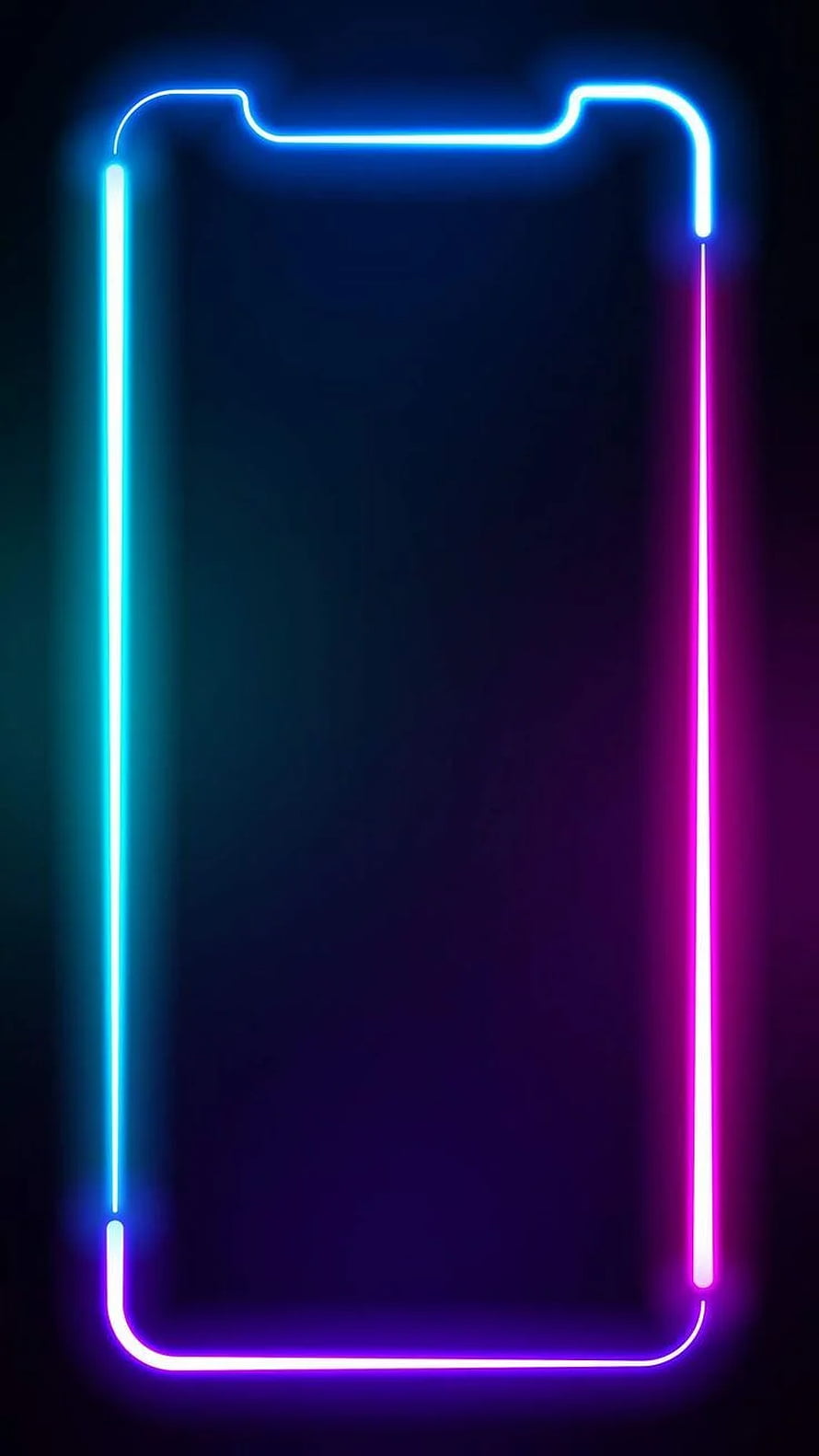 Neon Gradient Phone Frame with Cyan and Magenta Glow on Dark Background HD phone wallpaper