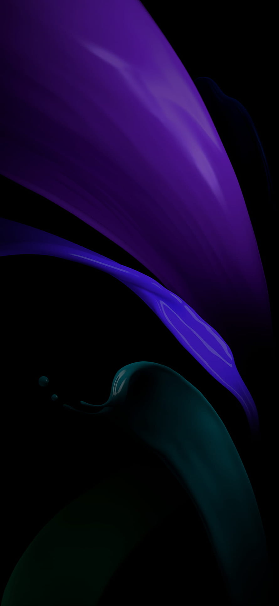 Samsung Galaxy Z Fold 2 Dark Purple and Teal Abstract Liquid Wallpaper HD phone wallpaper