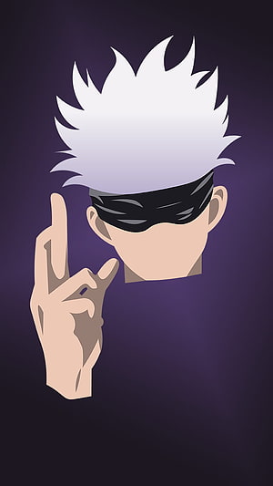 Gojo Satoru from Jujutsu Kaisen in Minimalist Pixel Art Style HD phone wallpaper