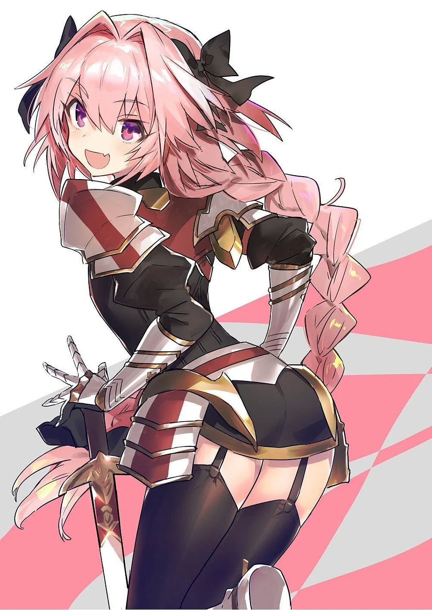 Astolfo from Fate Grand Order in Black and Red Armor with Sword HD phone wallpaper