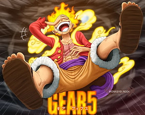 Monkey D. Luffy Gear 5 Sun God Nika Transformation Anime Illustration HD wallpaper
