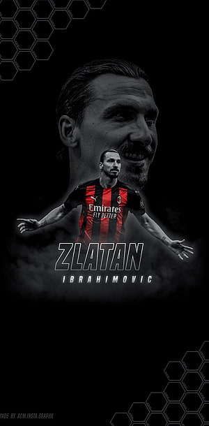 Zlatan Ibrahimovic AC Milan Portrait with Red and Black Striped Jersey HD phone wallpaper