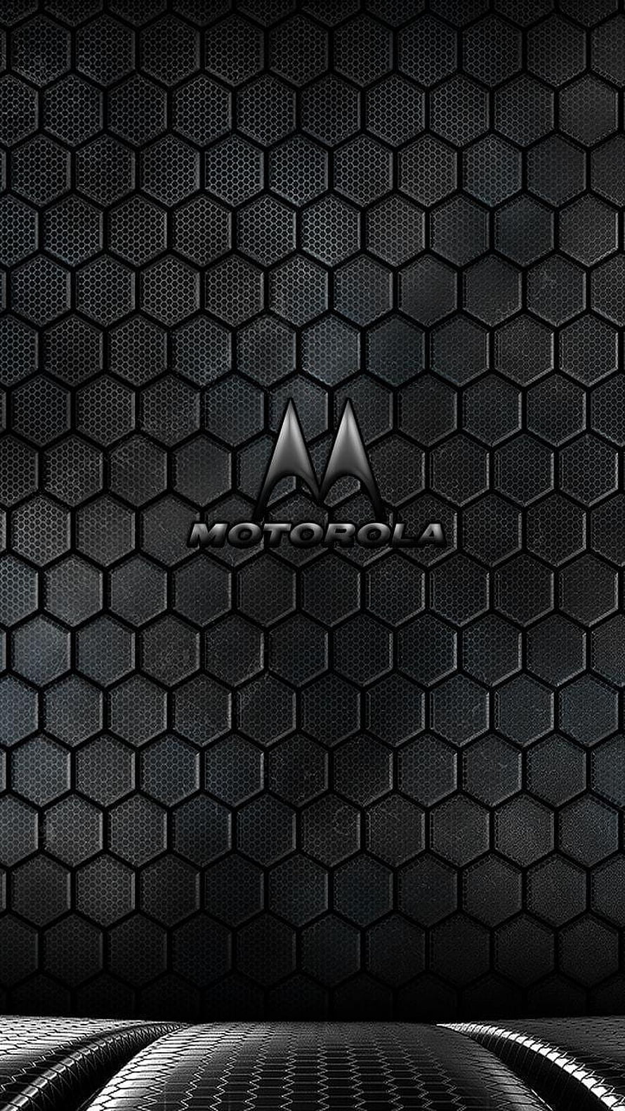 Motorola Hexagonal Metal Mesh Pattern with Sleek Logo on Dark Background HD phone wallpaper