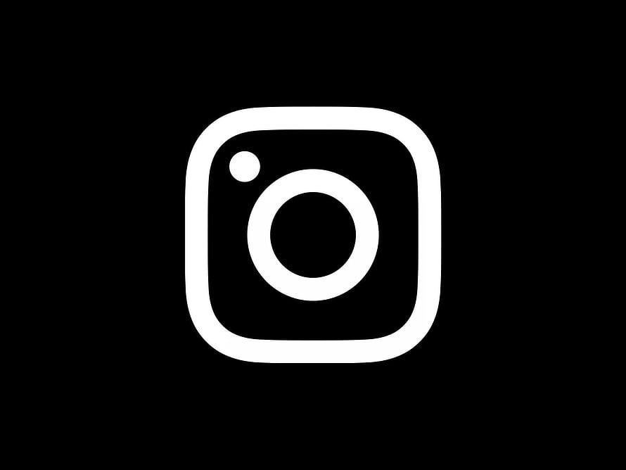 Instagram Camera Icon Minimalist White Outline on Black Background HD wallpaper