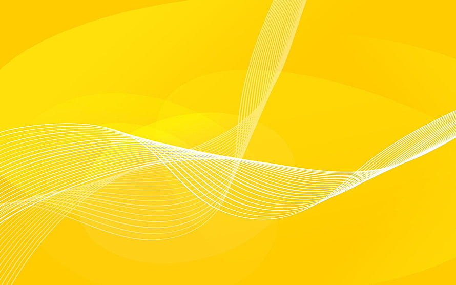 Vibrant Yellow Abstract Wave Pattern with Flowing White Lines HD wallpaper