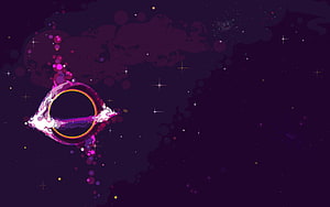 Vibrant Pixel Art Space Scene With Glowing Ring And Cosmic Nebula HD wallpaper