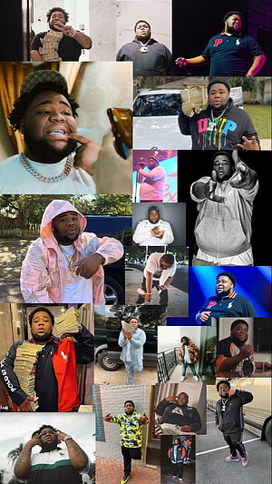 Lil Durk Collage: Hip-Hop Artist in Streetwear, Cash, and Performance Outfits HD phone wallpaper