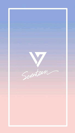 Seventeen Kpop Group Logo on Soft Pastel Gradient Background HD phone wallpaper
