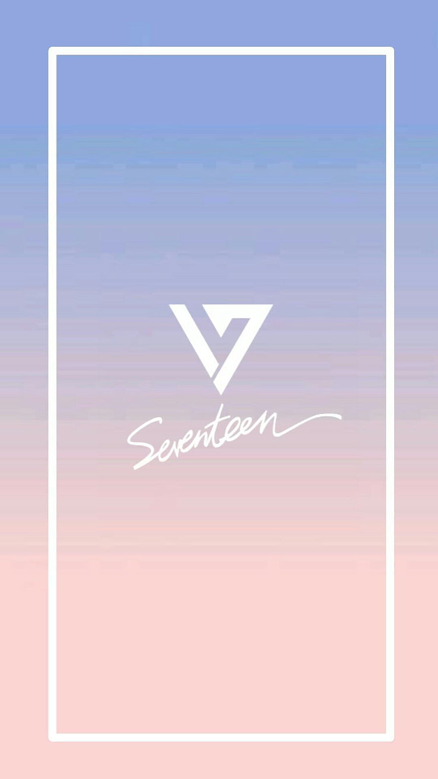 Seventeen Kpop Group Logo on Soft Pastel Gradient Background HD phone wallpaper
