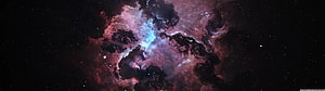 Vibrant Cosmic Nebula with Swirling Pink and Blue Gas Clouds in Deep Space HD wallpaper