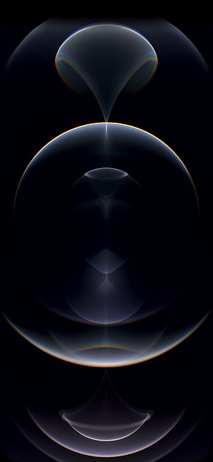 Abstract Dark Bubble Art with Iridescent Rainbow Edges on Black Background HD phone wallpaper