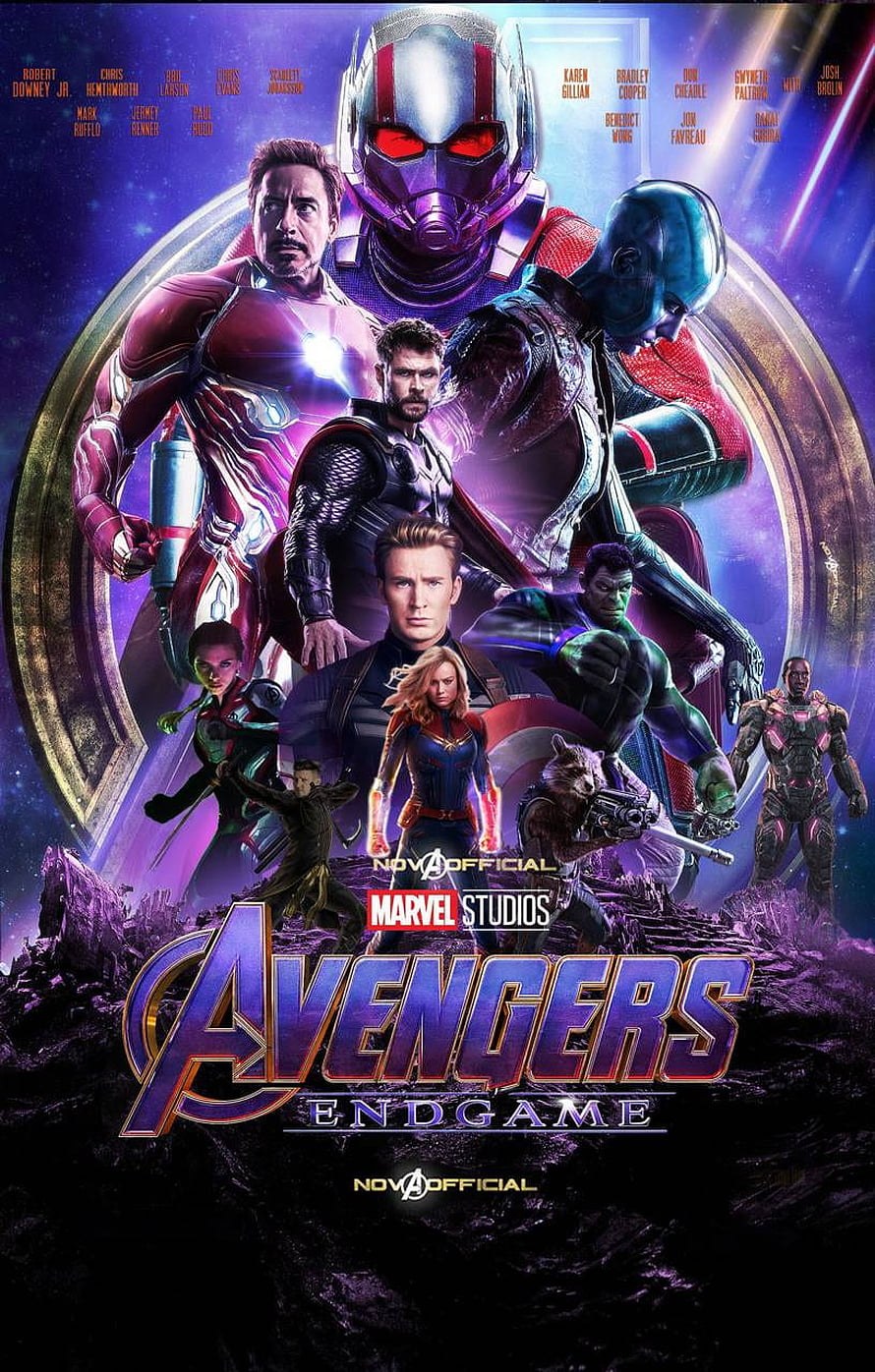 Avengers Endgame Movie Poster Featuring Iron Man, Thor, Captain America, and the Full Team HD phone wallpaper