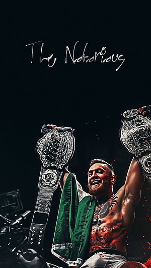 Conor McGregor Celebrating Victory with UFC Championship Belts HD phone wallpaper