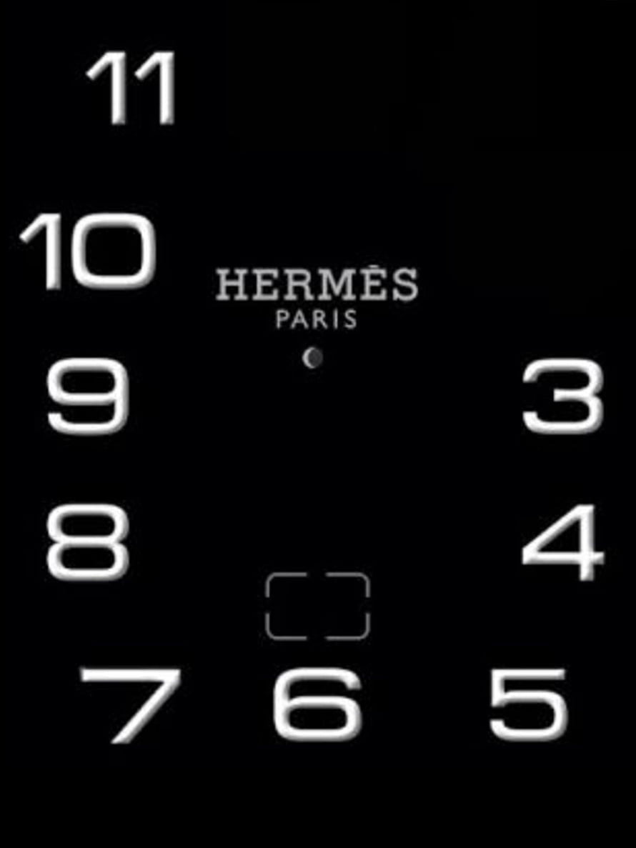 Hermès Paris Minimalist Watch Face Design on Black Background HD phone wallpaper