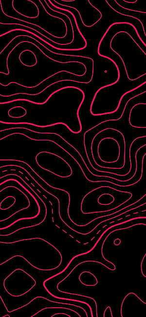 Abstract Topographic Contour Lines in Neon Pink on Black Background HD phone wallpaper