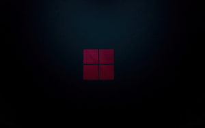 Windows 11 Dark Mode Minimalist Logo Wallpaper with Deep Blue Gradient Background HD wallpaper