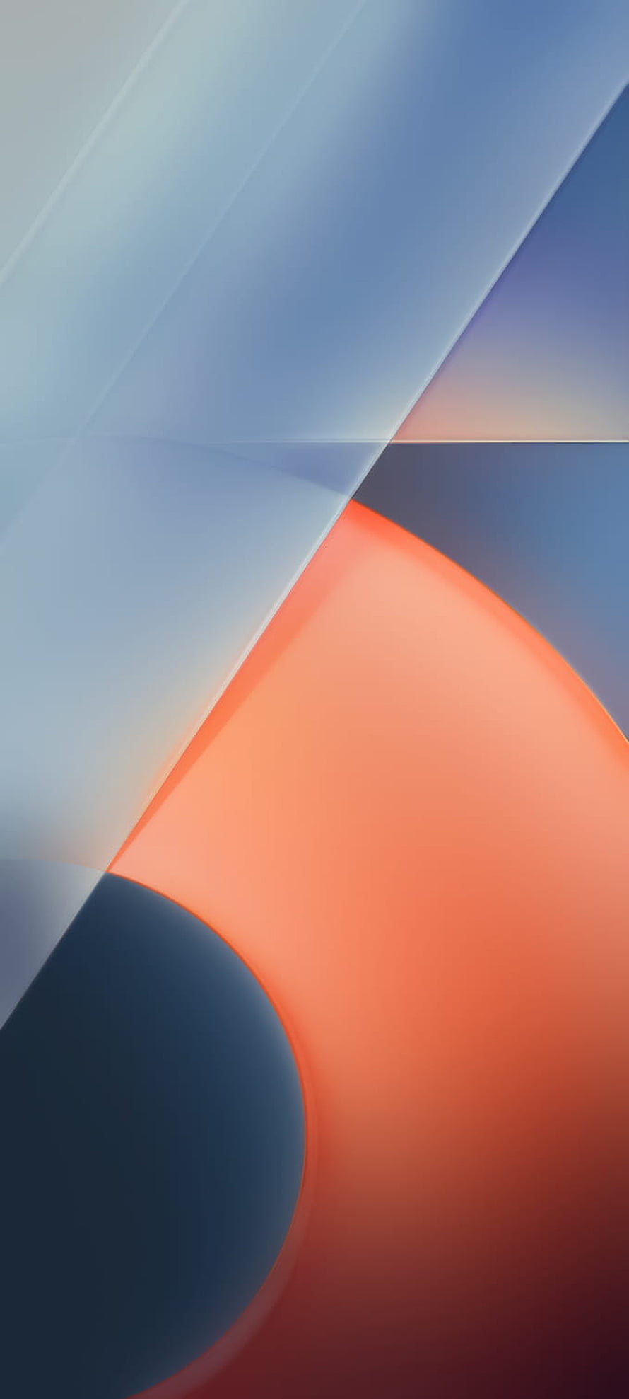 iQOO Z5 Abstract Geometric Wallpaper with Soft Blue and Orange Gradient Shapes HD phone wallpaper