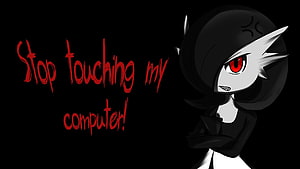 Angry Anime Girl With Red Eyes And Crossed Arms On Black Background HD wallpaper