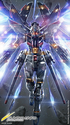 Gundam 0083 Zeta Gundam with Winged Armor in Cosmic Space HD phone wallpaper