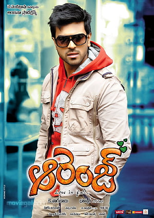 Ram Charan in Orange Movie Poster with Sunglasses and Beige Jacket HD phone wallpaper