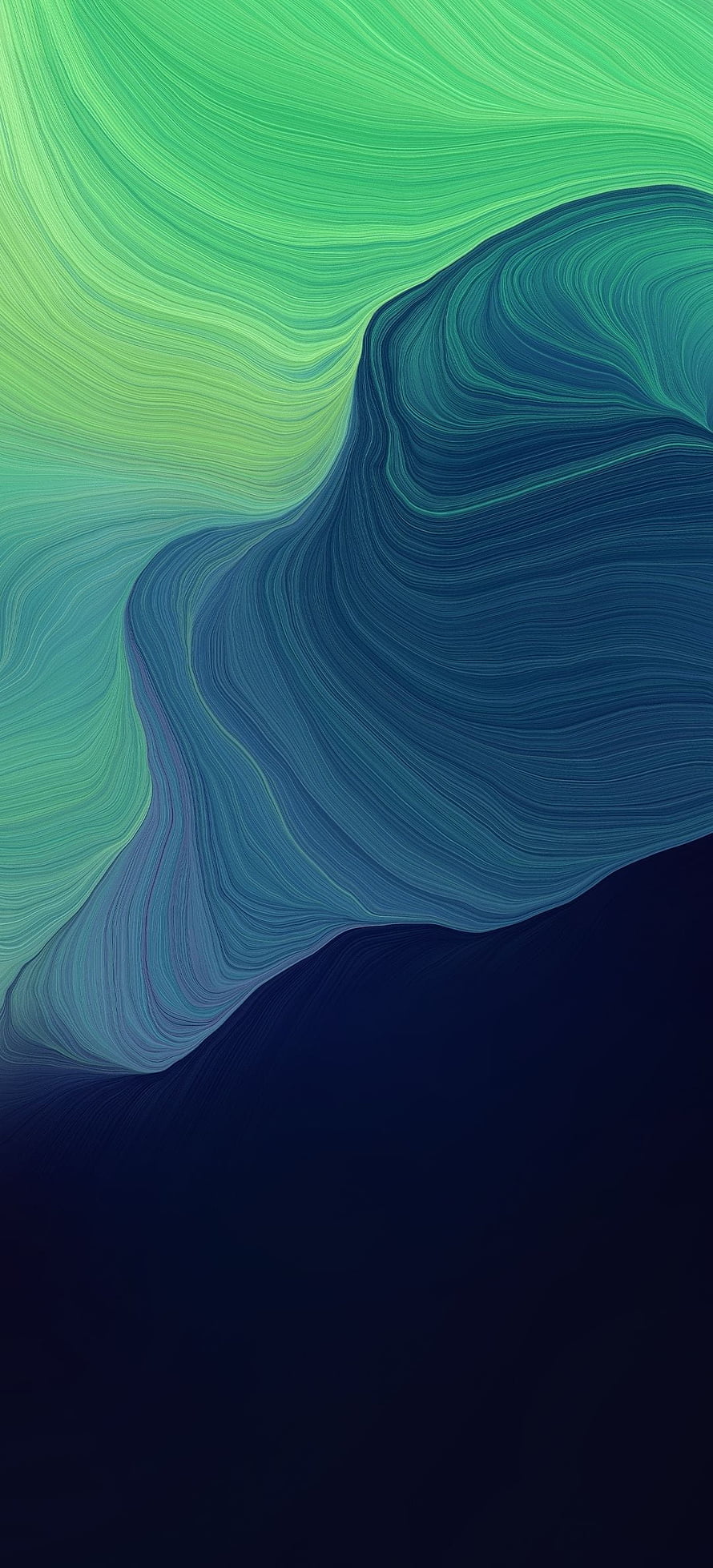 Vivo X50 Pro Default Abstract Wave Wallpaper in Green and Blue Tones HD phone wallpaper
