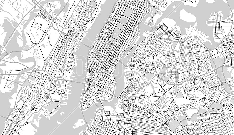 Minimalist Black and White New York City Street Grid Map HD wallpaper