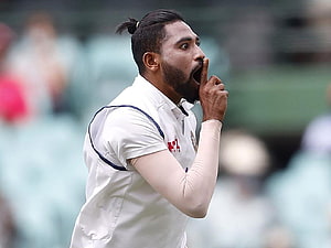 Mohammed Siraj Shouting During Australia vs India Test Match in White Cricket Kit HD wallpaper