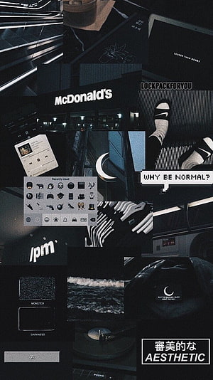 Dark Grunge Collage Aesthetic with Streetwear and Retro Tech Elements HD phone wallpaper