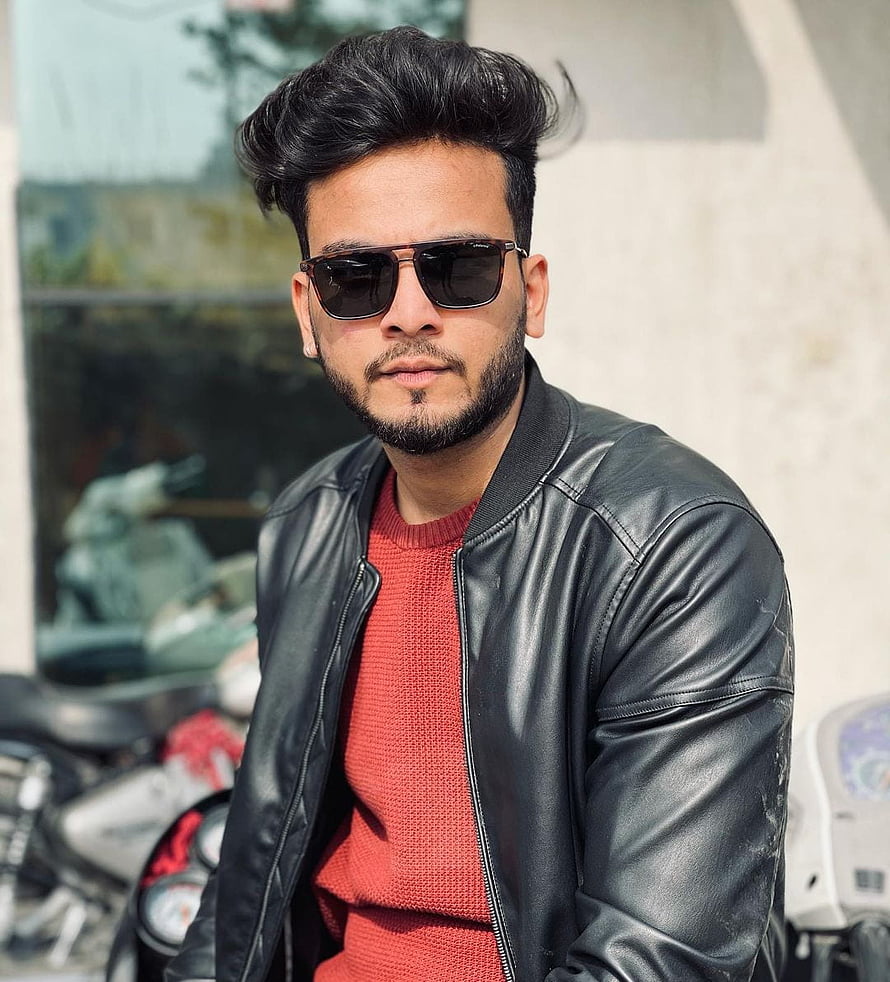 Elvish Yadav in Black Leather Jacket and Aviator Sunglasses HD phone wallpaper