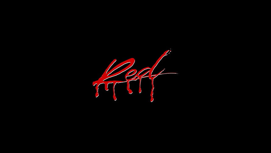 Red Dripping Script Typography on Black Background HD wallpaper