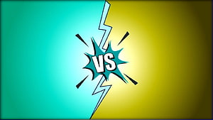 Dynamic Versus Battle Graphic with Lightning Bolt and Comic Burst Design HD wallpaper