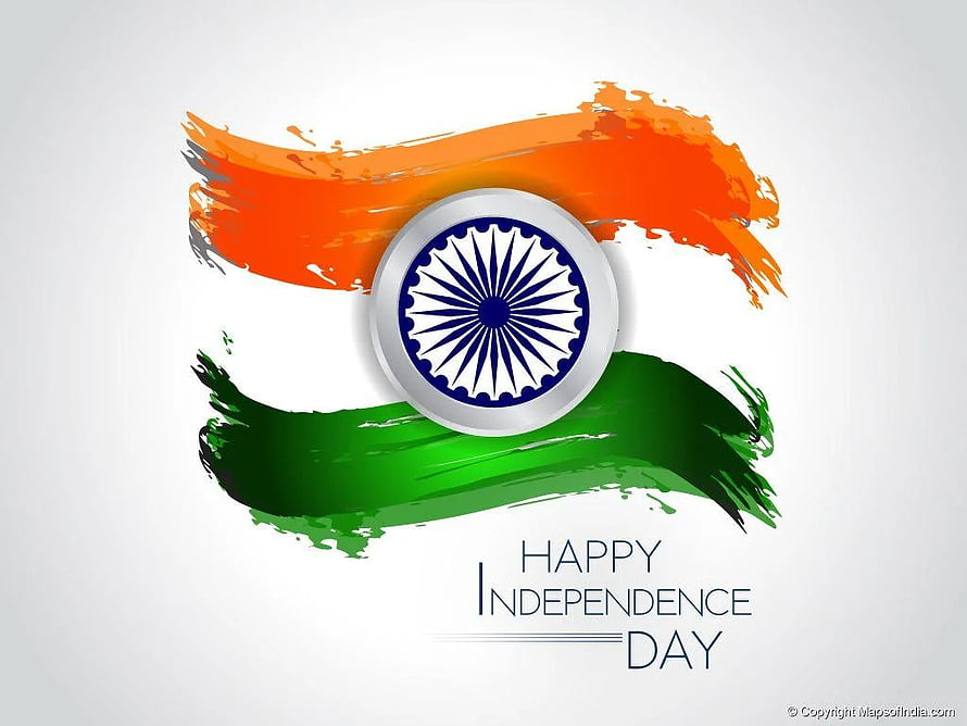 India Independence Day Celebration with Paint Brush Flag Design and Ashoka Chakra HD wallpaper