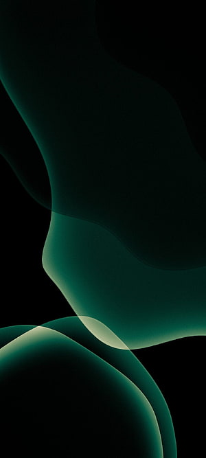 Dark Green Abstract Organic Shapes on Black Background Minimalist Wallpaper HD phone wallpaper