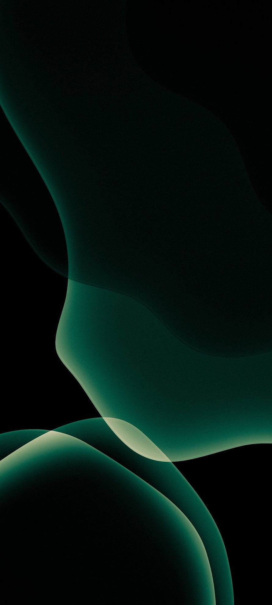 Dark Green Abstract Organic Shapes on Black Background Minimalist Wallpaper HD phone wallpaper