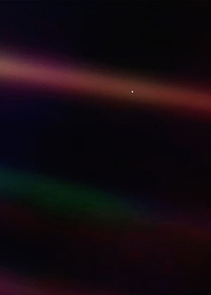 Pale Blue Dot Voyager 1 Space Photography with Synthwave Aurora Glow HD phone wallpaper