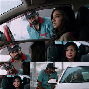 Kadhalum Kadandhu Pogum Movie Scene: Man and Woman Interacting Inside a Car HD phone wallpaper