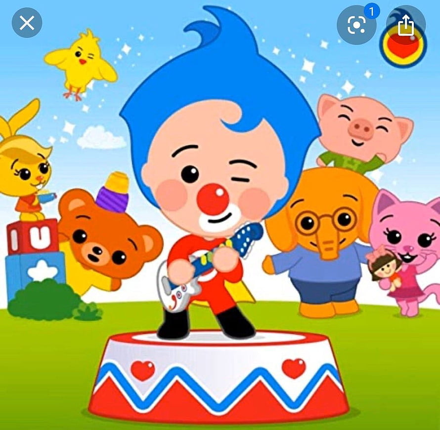 Plim Plim the Clown Playing Guitar on Stage with Animal Friends HD wallpaper
