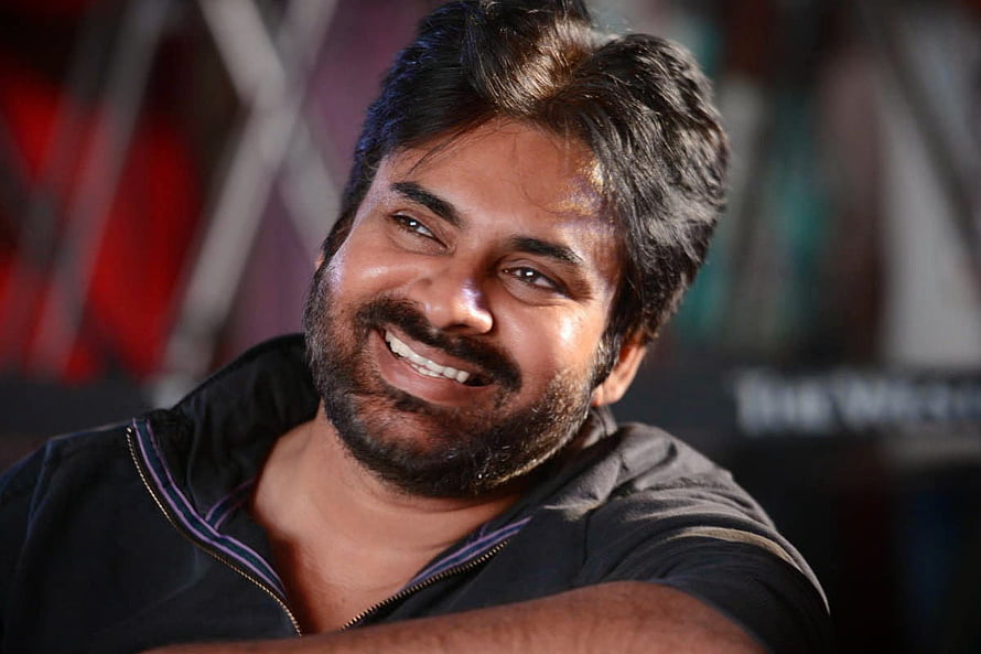 Pawan Kalyan Smiling Portrait in Black Jacket with Bearded New Look HD wallpaper