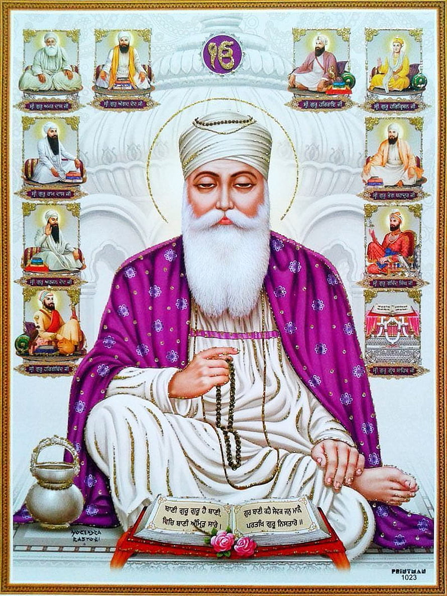 Guru Nanak Dev Ji and the Ten Gurus of Sikhism Religious Artwork HD phone wallpaper