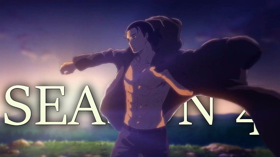 Eren Yeager Anime Character in Dramatic Sunset Pose HD wallpaper