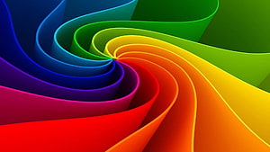 Vibrant Rainbow Spiral Abstract 3D Wallpaper HD wallpaper