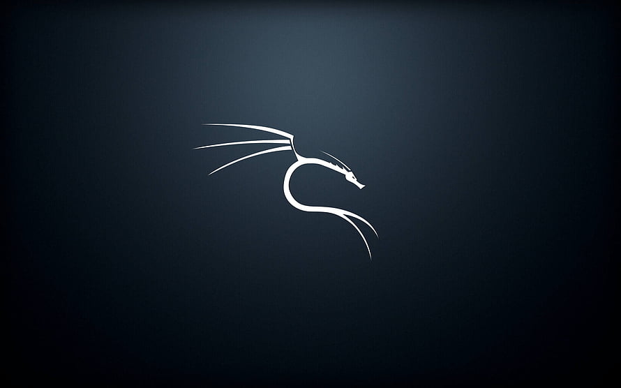Minimalist White Dragon Silhouette on Dark Blue Gradient Background HD wallpaper