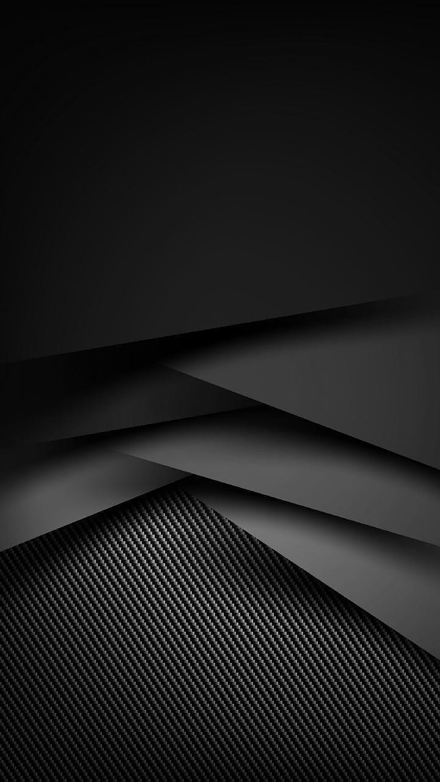 Dark Carbon Fiber Geometric Pattern with Layered Matte Black Angled Panels HD phone wallpaper